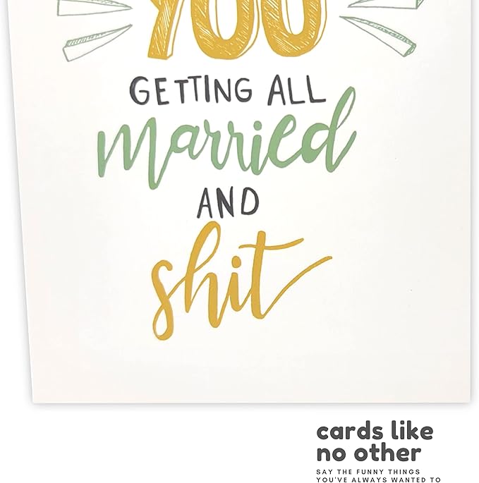 Sleazy Greetings Funny Wedding Card For Marriage Engagement - Adult Humor Dirty Wedding Congratulations Card (Married And Shit)