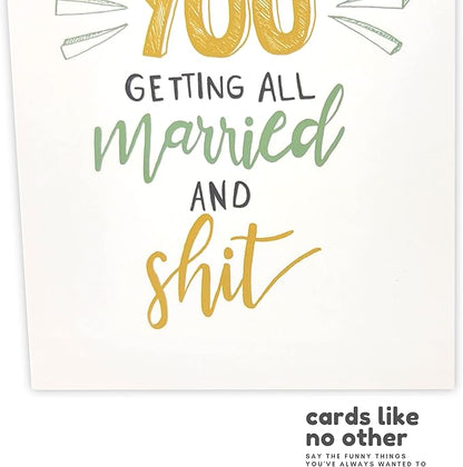 Sleazy Greetings Funny Wedding Card For Marriage Engagement - Adult Humor Dirty Wedding Congratulations Card (Married And Shit)