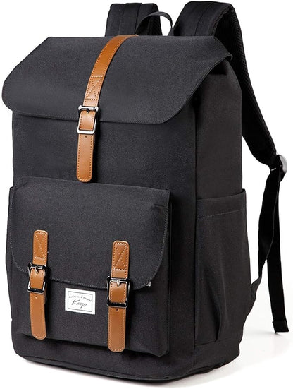 Backpack for Men,Large Water Resistant Fashion Travel Drawstring Backpack Rucksack with Laptop Sleeve for School/Work/College/Adults Black