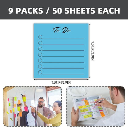 Post it Notes 3x3 Cute and Aesthetic Sticky Notes Planner Notepad - 450 Sheets - Desk Accessories for School, Office, and Home - Ideal Gifts for Teachers, Women, and Coworkers (to do)