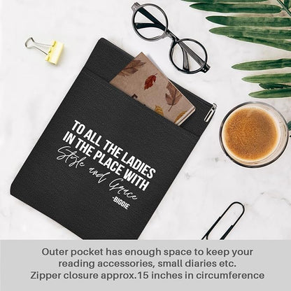 Book Themed Gifts Waterproof Book Sleeve Book Pouch Feminism Equality Rights Reading Gifts for Women Coworker Book Covers for Paperbacks Book Accessories Book Protector with Zipper and Front Pocket