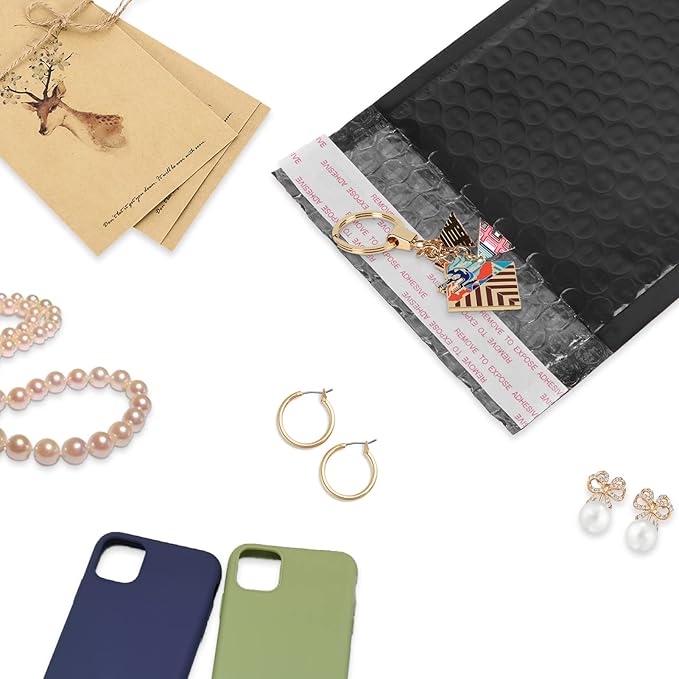 8.5 x 12 Inch Bubble Mailers, 30 Pack Self-Seal Poly Padded Envelope, Waterproof Shipping Bags for Small Business, Black