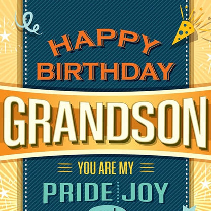 Prime Greetings Religious Birthday Card For Grandson, Made in America, Eco-Friendly, Thick Card Stock with Premium Envelope 5in x 7.75in, Packaged in Protective Mailer