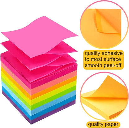 48 Pack 3840 Sheets Pop Up Sticky Notes 3X3 in Bright Color Self Sticky Note Pads Colorful Post Stickies for Office Home School Meeting, 80 Sheets/pad