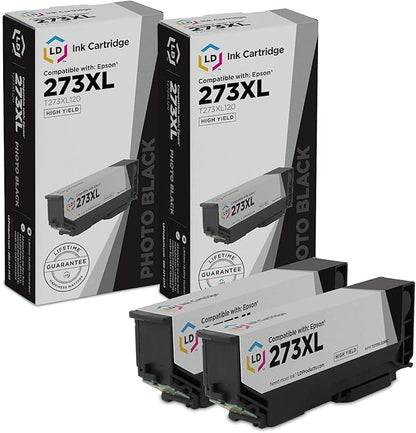 LD Products Remanufactured Ink Cartridge Replacement for Epson 273 273XL High Yield (Photo Black, 2-Multipack) Compatible with The Following Epson Printer Model XP Series XP-520