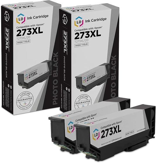 LD Products Remanufactured Ink Cartridge Replacement for Epson 273 273XL High Yield (Photo Black, 2-Multipack) Compatible with The Following Epson Printer Model XP Series XP-520