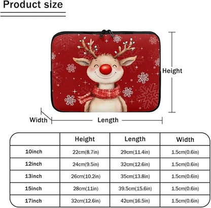 Cute Deer Laptop Sleeve for Women 10 inch Laptop Protector with Multiple Uses Computer Carrying Case Portable Tablet Bag Lap Top Case Christmas Laptop Protector