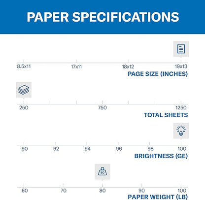 Hammermill Cardstock, Premium Color Copy, 80 lb, 19 x 13-1 Pack (250 Sheets) - 100 Bright, Made in the USA Card Stock, 133241R