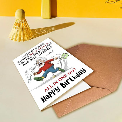 Funny Birthday Card for Men, Funny Birthday Card for Friends Grandpa Brother Husband Dad, Happy Birthday Card for Men Seniors, Funny Getting Older Birthday Card for Men, Old Age Bday Greeting Card