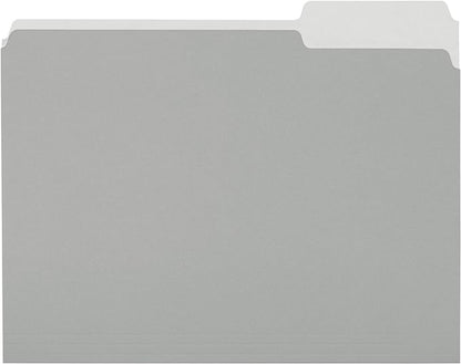 Amazon Basics File Folders, Letter Size, 1/3 Cut Tab, Gray, 36-Pack