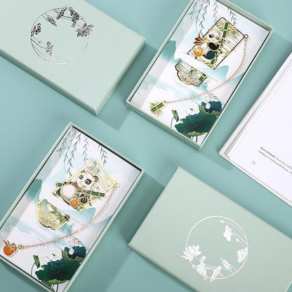 JinYeZi-Metal Bookmark, Cute Panda Design, Creative Bookmark Suitable for Book Lovers and Students, Unique Design is an Excellent Choice for Teacher's Day Gifts/Christmas Gifts/Book Lovers Gifts