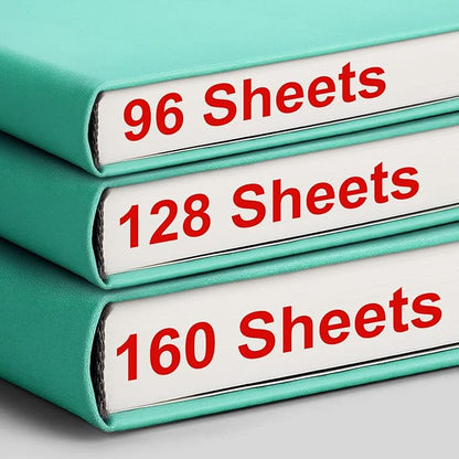 AHGXG Thick Notebook College Ruled, 320 Numbered Pages Lined Journal for Women, A5 Notebooks for Work, 100gsm Paper, Faux Leather Hardcover, for Note-Taking, 5.75'' X 8.38''-Mint