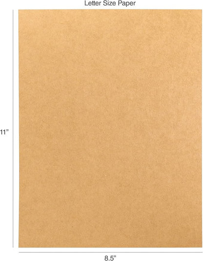 Cardstock 8.5 x 11 Paper Pack - 65lb Smooth Card Stock for Crafts, Cardmaking, Printers - 100 Scrapbook Sheets - Double Sided with Solid Core, Kraft