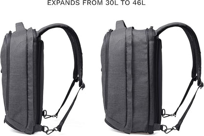 Knack Series 1 Laptop Backpack Fits up to 17 Inch - Knack Bags Carry-On Backpack, TSA Approved, Expandable Travel Backpacks With 4 Day Outfit Capacity (Savile Gray, Large)