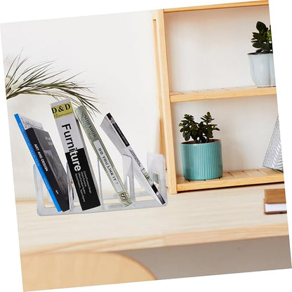 Ciieeo Wallet Acrylic Books Wallet Holder Desk Book Ends Book Holders for Shelves Book Stand Manager Shelf Partition Plate Decorate Bookend Storage Bag Desktop Delicate bookend