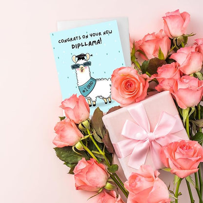 ALY LOU Graduation Card Funny for Him/Her, Congratulations Grad Card for Students Son Daughter, College High School University Greeting Cards (Dipllama)