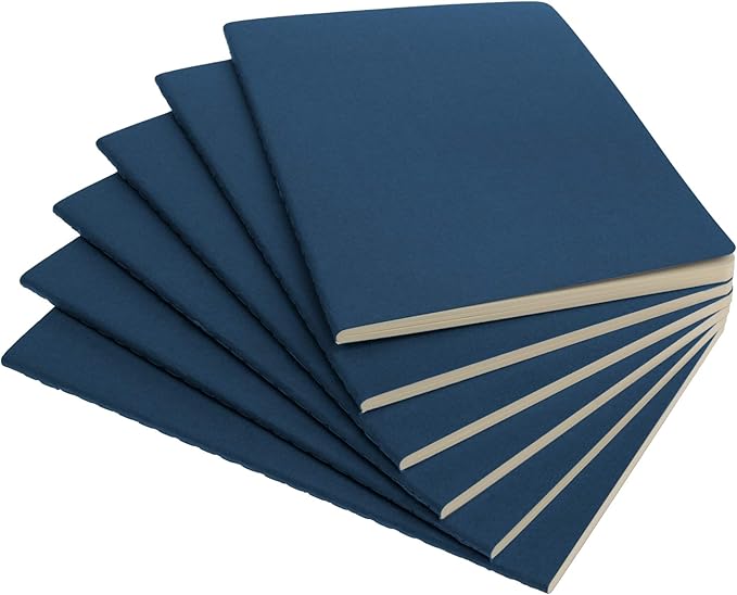 Simply Genius A5 Notebooks for Work, Travel, Business, School & More - College Ruled Notebook - Softcover Journals for Women & Men - Lined Note Books with 92 pages, 5.5" x 8.3" (Navy, 6 pack)