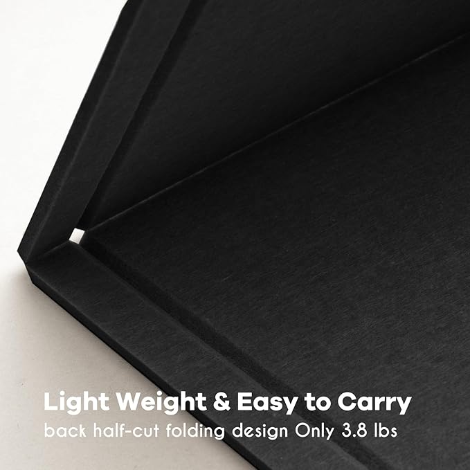 Large Bulletin Board - 48 x 48 Inches, Decorative Felt Pin Board for Wall - 4' x 4' Foldable Photo Display Board with Self-Adhesive Tape, Includes 20 Push Pins - Black