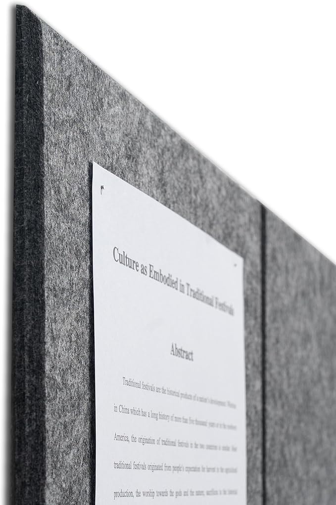 Large Felt Bulletin Board(48" x 36"),Cork Board Alternative,12 Pack Felt Wall Tiles with Safe Removable Adhesive Tabs,Notice Pin Board/Message Board/Vision Board for Office, School & Home