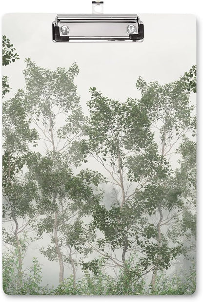 WAVEYU Cute Clipboard, Decorative Office School Fashion Hardboard Wood Nursing Clip Board for Standard A4 Letter Size for Students, Women,12.5"x 9", Green