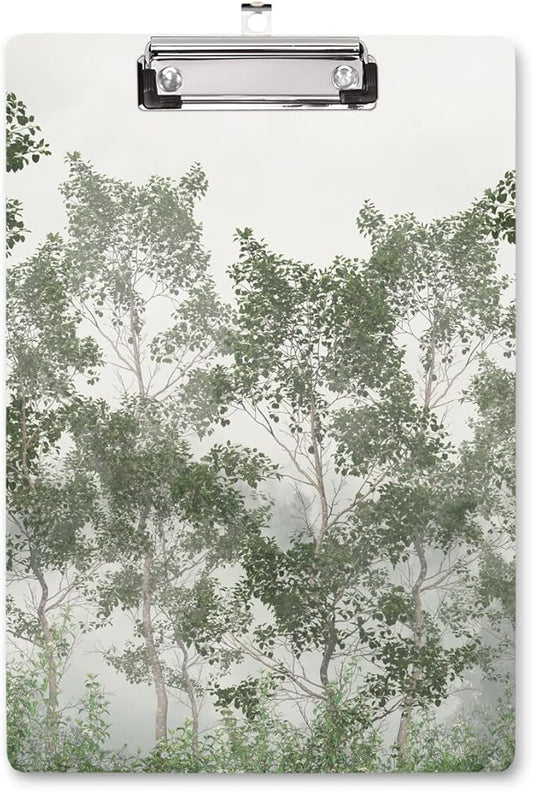 WAVEYU Cute Clipboard, Decorative Office School Fashion Hardboard Wood Nursing Clip Board for Standard A4 Letter Size for Students, Women,12.5"x 9", Green