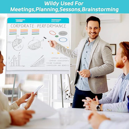 Large Sticky Easel Pads,30 in x 25 in,2 Pad/Pack,30 Sheets/Pad, Large Flip Chart Paper, Anchor Chart Paper for Teachers,Self Stick Easel Paper for Office,Classroom Supplies