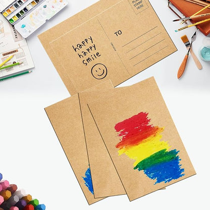 50 Pack Blank Postcard for Mailing, 4x6 Thick 14pt Mailable Post Cards Set for DIY Greeting Cards Thank You Card and More (Kraft)