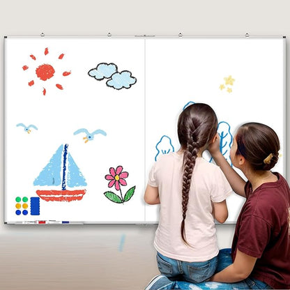 Large Whiteboard, Double Magnetic White Board for Wall, Dry Erase Whiteboard for Office Home & School (Silver, 72x48 inch)