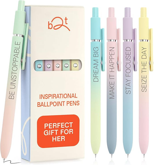 Achievers Inspirational Pen Set for Women - Motivational Quotes Office Gift for Her, Congratulations on Promotion, New Job Gifts Lady Boss Business Pens, Adult Graduation Gifts Stylish Sets (Gradient)