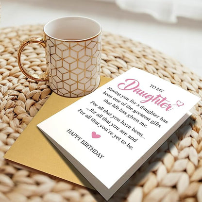 Heartfelt Birthday Card for Daughter - 'Having You' Mom & Dad's Gift