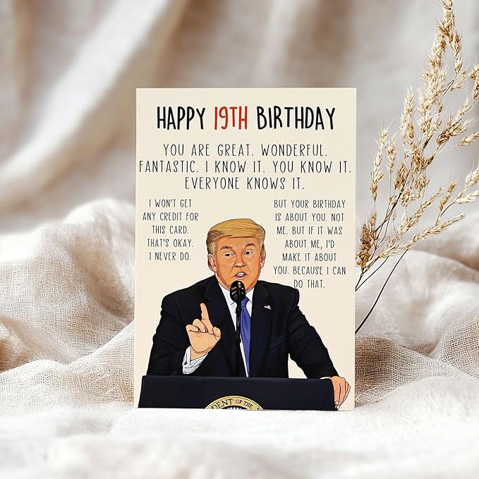Funny 19th Birthday Card for Men Women, Humorous 19th Birthday Gift for Son Daughter, Happy 19 Year Old Birthday Decorations for Him Her
