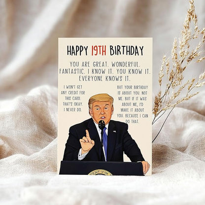 Funny 19th Birthday Card for Men Women, Humorous 19th Birthday Gift for Son Daughter, Happy 19 Year Old Birthday Decorations for Him Her