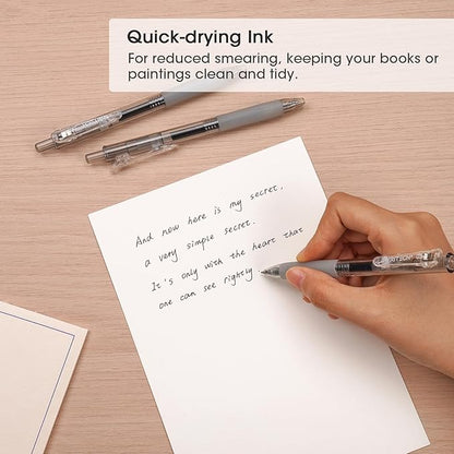 WRITECH Retractable Fine Point Gel Pens (Black)