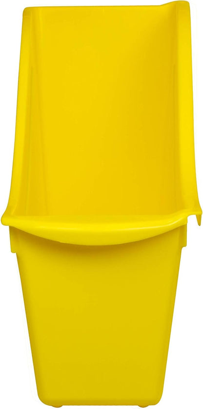 Storex Small Book Bin – Interlocking Plastic Organizer for Home, Office and Classroom, STEM Yellow, 6-Pack (71112A06C)