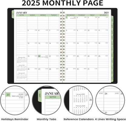 2025 Planner - 3-Layer Down Weekly & Monthly Planner Notepad, 8.5'' x 6.4''(A5 Size), JAN 2025 - DEC 2025, Appointment Book, 60 Minutes Intervals, Monthly Tab, Spiral Bound, Back Pocket, Julian Date