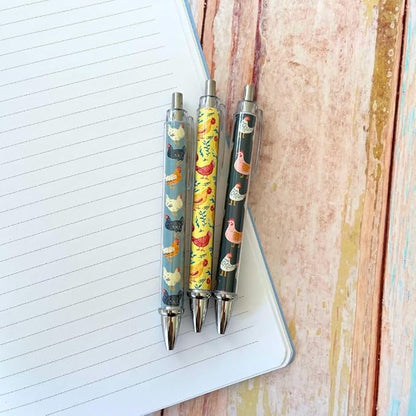 10PC Chicken Writing Pens Rooster Hay Chickens Lovers Ballpoint Lady Pen Office Supplies Pencils Bird Turkey Duck Roosters for Women Men Fun Themed Gag Gifts Gift Accessories Desk Decor Novelty
