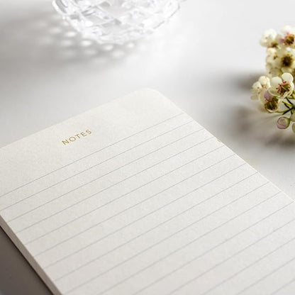 Elegant Desk Notepads for Professionals, Executive's Memo Pads, Minimalist, Gold Foiled, Lined Layout, 3 Pack, 225 Sheets Total (75 Each), 6.3" x 3.9”, 80 GSM, Eco-friendly, FSC™ Certified