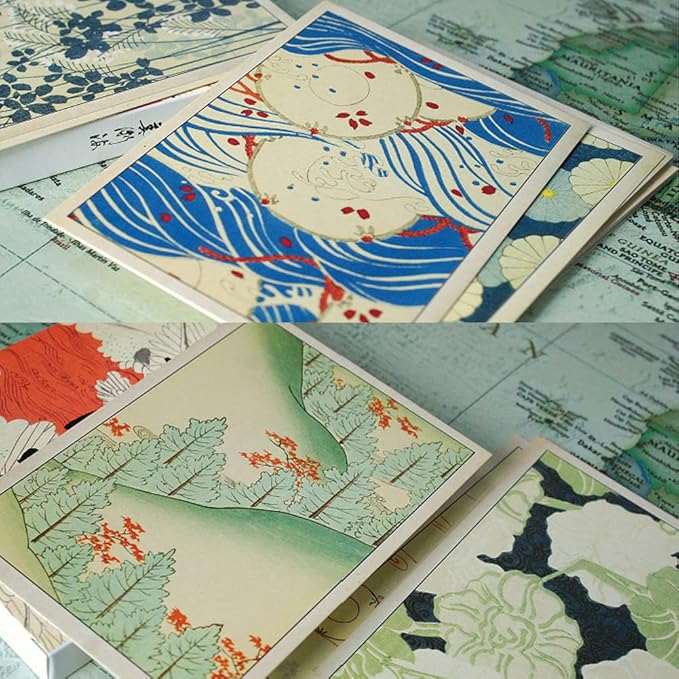 HOSTEESSCHOICE Vintage Art Postcards set of 30 Post card of Japanese Artist Korin Furuya Art Sea variety pack Famous Painting Scenery,4 x 6 Inches