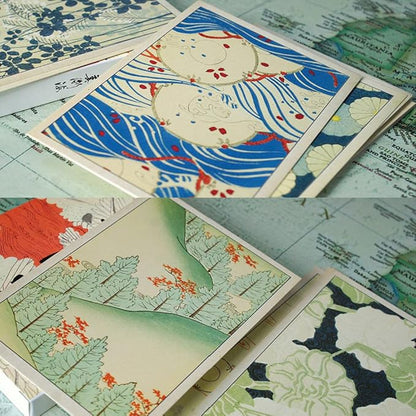 HOSTEESSCHOICE Vintage Art Postcards set of 30 Post card of Japanese Artist Korin Furuya Art Sea variety pack Famous Painting Scenery,4 x 6 Inches