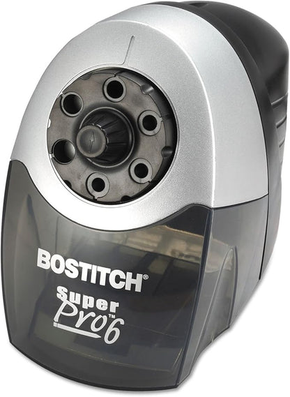 Stanley Bostitch SuperPro6 Commercial Pencil Sharpener with 6 Holes and Industrial Motor, Gray (EPS12HC)
