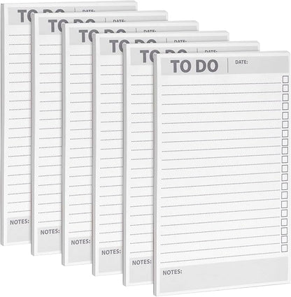 Paper Junkie 6 Pack To Do List Notepads, Daily Reminder Checklist (8.5 x 5.5 In, 60 Sheets Each)