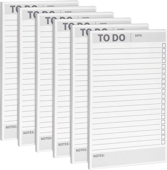 Paper Junkie 6 Pack To Do List Notepads, Daily Reminder Checklist (8.5 x 5.5 In, 60 Sheets Each)