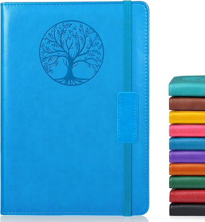 Lined Journal Notebook for Women Men,256 Pages A5 Hardcover Leather Journals for Writing,Travel,Business,Work & School,College Ruled Notebooks for Note Taking,Diary Notepad 5.7"×8.3" blue