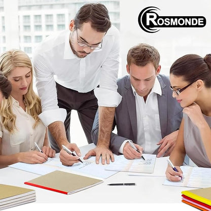 12 Pack Kraft Journals A5, Extra Pages - 120 Pages (60 Sheets), College Ruled, 8 x 5.7 Small Kraft Notebooks, Rainbow Spines, Kraft Composition Notebook Journals for School Home & Office