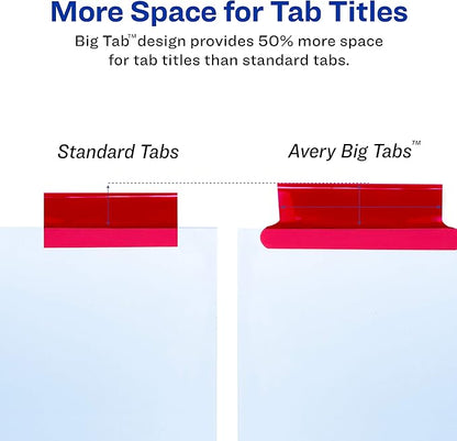 Avery Big Tab Insertable Extra Wide Dividers, 8 Multicolor Tabs, 1 Set (11222)