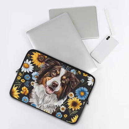 Bernese Mountain Dog Printed Computer Bags for Laptops, Sunflower Daisy Printed 10 Inch Laptop Bag Laptop Briefcase Travel Case for Women Men Teens, Compatible with Most Laptops