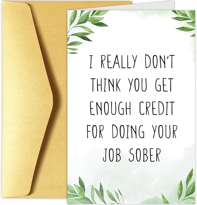 Chenive Funny Retirement Card for Boss, Coworker Leaving, or Boss's Day - 8 x 5.3 Inch with Envelope