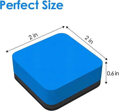 MaxGear Dry Erase Erasers, 24 Pack Magnetic Whiteboard Erasers for Classroom, Mini Whiteboard Cleaning Pads, Chalkboard Wiper Teacher Supplies for School, Office, Home （Blue, 2 x 2 Inch