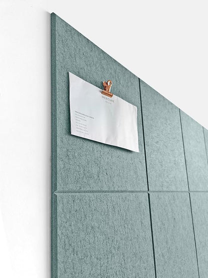 Large Cork Board Alternative - 47"x35" 12 Pack Felt Wall Tiles with Safe Removable Adhesive Tabs, Cork Wall Tiles Cork Board for Home Office Pin Board Tack Board 48 x 36 - Smoky Blue