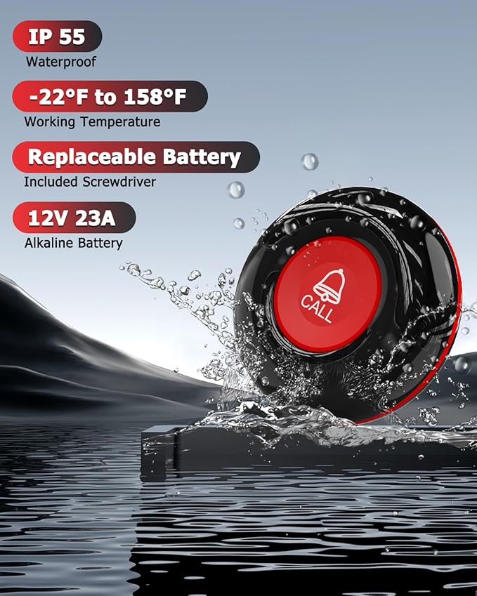 CallToU Wireless Calling System Customers Patient Pager System 1 Display Receiver Only（Need to Be Paired with Transmitter to Work）
